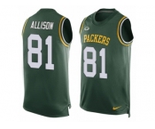 Men Nike Green Bay Packers #81 Geronimo Allison Limited Green Player Name & Number Tank Top NFL Jersey