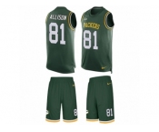 Men Nike Green Bay Packers #81 Geronimo Allison Limited Green Tank Top Suit NFL Jersey