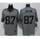 Men Nike Green Bay Packers #87 Jordy Nelson Gray Stitched Gridiron Gray Limited Jersey