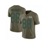 Men Nike Green Bay Packers #88 Ty Montgomery Limited Olive 2017 Salute to Service NFL Jersey
