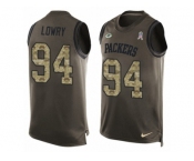 Men Nike Green Bay Packers #94 Dean Lowry Limited Green Salute to Service Tank Top NFL Jersey