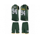Men Nike Green Bay Packers #94 Dean Lowry Limited Green Tank Top Suit NFL Jersey