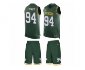 Men Nike Green Bay Packers #94 Dean Lowry Limited Green Tank Top Suit NFL Jersey