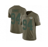 Men Nike Green Bay Packers #94 Dean Lowry Limited Olive 2017 Salute to Service NFL Jersey