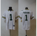 Men's Green Bay Packers #1 Micah Parsons White Vapor 2025 F.U.S.E. Limited Stitched Football Jersey