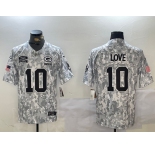 Men's Green Bay Packers #10 Jordan Love 2024 Arctic Camo Salute To Service Limited Stitched Football Jersey