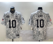 Men's Green Bay Packers #10 Jordan Love 2024 Arctic Camo Salute To Service Limited Stitched Football Jersey