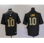 Men's Green Bay Packers #10 Jordan Love Black Fashion Vapor Limited Stitched Football Jersey