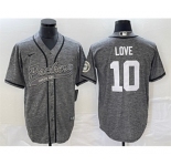 Men's Green Bay Packers #10 Jordan Love Gray Cool Base Stitched Baseball Jersey