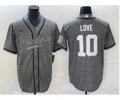 Men's Green Bay Packers #10 Jordan Love Gray Cool Base Stitched Baseball Jersey