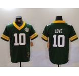 Men's Green Bay Packers #10 Jordan Love Green 2023 F.U.S.E. With Patch Limited Stitched Football Jersey