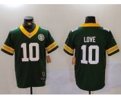 Men's Green Bay Packers #10 Jordan Love Green 2023 F.U.S.E. With Patch Limited Stitched Football Jersey