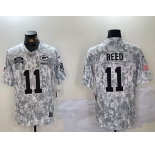 Men's Green Bay Packers #11 Jayden Reed Arctic Camo 2024 FUSE Salute to Service Limited Stitched Jersey