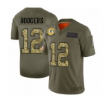 Men's Green Bay Packers #12 Aaron Rodgers 2019 Olive Camo Salute to Service Limited Jersey