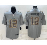 Men's Green Bay Packers #12 Aaron Rodgers LOGO Grey Atmosphere Fashion 2022 Vapor Untouchable Stitched Limited Jersey