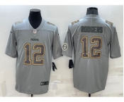 Men's Green Bay Packers #12 Aaron Rodgers LOGO Grey Atmosphere Fashion 2022 Vapor Untouchable Stitched Limited Jersey