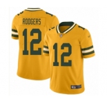 Men's Green Bay Packers #12 Aaron Rodgers Limited Gold Inverted Legend Football Jersey