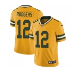 Men's Green Bay Packers #12 Aaron Rodgers Limited Gold Rush Vapor Untouchable Football Jersey