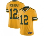 Men's Green Bay Packers #12 Aaron Rodgers Limited Gold Rush Vapor Untouchable Football Jersey