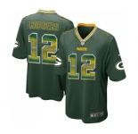 Men's Green Bay Packers #12 Aaron Rodgers Limited Green Strobe Football Jersey