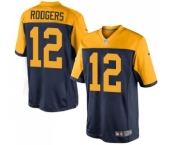 Men's Green Bay Packers #12 Aaron Rodgers Limited Navy Blue Alternate Football Jersey