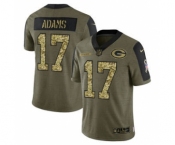 Men's Green Bay Packers #17 Davante Adams 2021 Olive Camo Salute To Service Limited Stitched Football Jersey