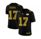 Men's Green Bay Packers #17 Davante Adams Black Leopard Print Fashion Vapor Limited Football Jersey