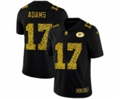 Men's Green Bay Packers #17 Davante Adams Black Leopard Print Fashion Vapor Limited Football Jersey