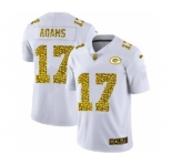 Men's Green Bay Packers #17 Davante Adams Flocked Leopard Print Vapor Limited Football Jersey White