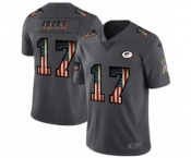 Men's Green Bay Packers #17 Davante Adams Limited Black USA Flag 2019 Salute To Service Football Jersey
