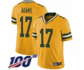 Men's Green Bay Packers #17 Davante Adams Limited Gold Rush Vapor Untouchable 100th Season Football Jersey