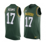 Men's Green Bay Packers #17 Davante Adams Limited Green Player Name & Number Tank Top Football Jersey