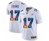 Men's Green Bay Packers #17 Davante Adams White Multi-Color 2020 Football Crucial Catch Limited Football Jersey