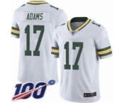 Men's Green Bay Packers #17 Davante Adams White Vapor Untouchable Limited Player 100th Season Football Jersey