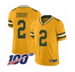 Men's Green Bay Packers #2 Mason Crosby Limited Gold Inverted Legend 100th Season Football Jersey