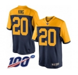 Men's Green Bay Packers #20 Kevin King Limited Navy Blue Alternate 100th Season Football Jersey