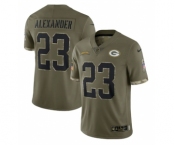 Men's Green Bay Packers #23 Jaire Alexander 2022 Olive Salute To Service Limited Stitched Jersey