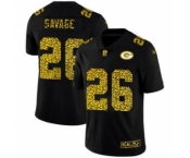 Men's Green Bay Packers #26 Darnell Savage Jr. Black Leopard Print Fashion Vapor Limited Football Jersey