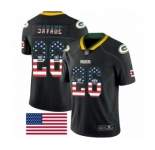 Men's Green Bay Packers #26 Darnell Savage Jr. Limited Black Rush USA Flag Football Jersey