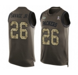 Men's Green Bay Packers #26 Darnell Savage Jr. Limited Green Salute to Service Tank Top Football Jersey