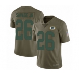 Men's Green Bay Packers #26 Darnell Savage Jr. Limited Olive 2017 Salute to Service Football Jersey