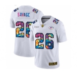 Men's Green Bay Packers #26 Darnell Savage Jr. White Multi-Color 2020 Football Crucial Catch Limited Football Jersey