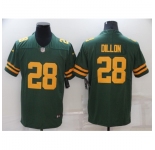 Men's Green Bay Packers #28 AJ Dillon Green Yellow Team Color Vapor Untouchable Limited Jersey