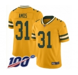 Men's Green Bay Packers #31 Adrian Amos Limited Gold Inverted Legend 100th Season Football Jersey