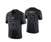 Men's Green Bay Packers #33 Aaron Jones Black Reflective Limited Stitched Football Jersey