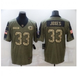 Men's Green Bay Packers #33 Aaron Jones Camo 2021 Salute To Service Limited Player Jersey