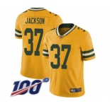 Men's Green Bay Packers #37 Josh Jackson Limited Gold Rush Vapor Untouchable 100th Season Football Jersey