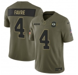 Men's Green Bay Packers #4 Brett Favre Olive 2025 F.U.S.E. Salute to Service Limited Football Stitched Jersey