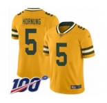 Men's Green Bay Packers #5 Paul Hornung Limited Gold Inverted Legend 100th Season Football Jersey