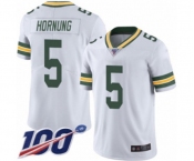 Men's Green Bay Packers #5 Paul Hornung White Vapor Untouchable Limited Player 100th Season Football Jersey